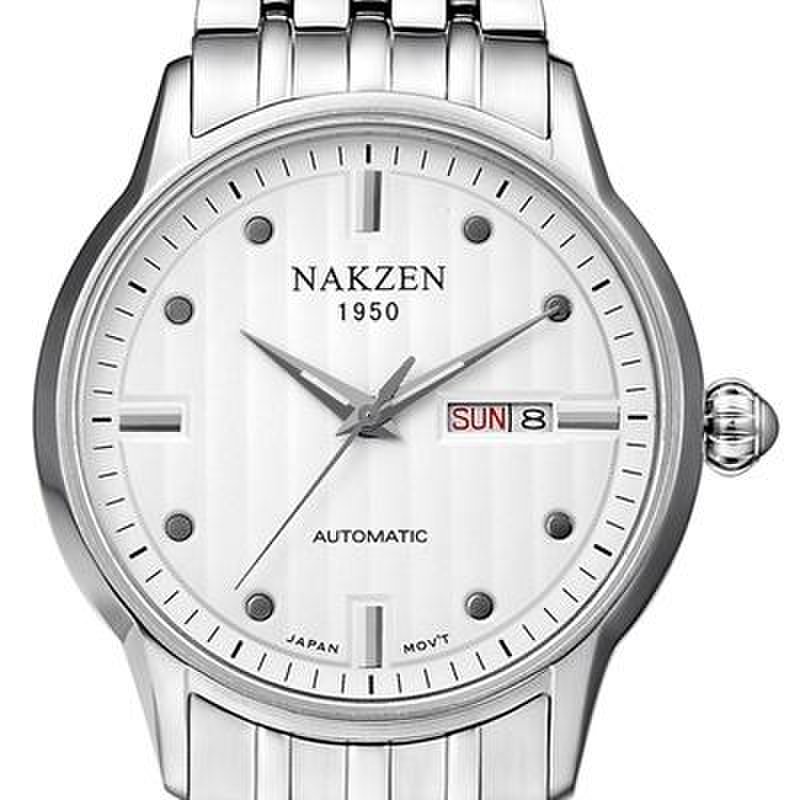 名古城 nakzen 日本名表 男士钢带机械手表6003bg(钢带白面)