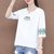 年韩版宽松中袖上衣五分袖半袖白色T恤女ins潮打底衫(白色 L 100-115斤)第2张高清大图