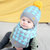 milky friends冬季宝宝针织毛线帽双拼色儿童保暖婴儿套头帽围巾(粉色（套装） 均码42至50cm)第4张高清大图