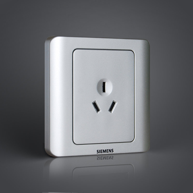 西门子开关插座远景系列彩银10a三孔插座