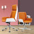 欢乐颂同款电脑椅家用老板椅办公椅书房会议椅高背大班椅舒适久坐(默认 钢琴白烤漆+橙色 中背)第3张高清大图