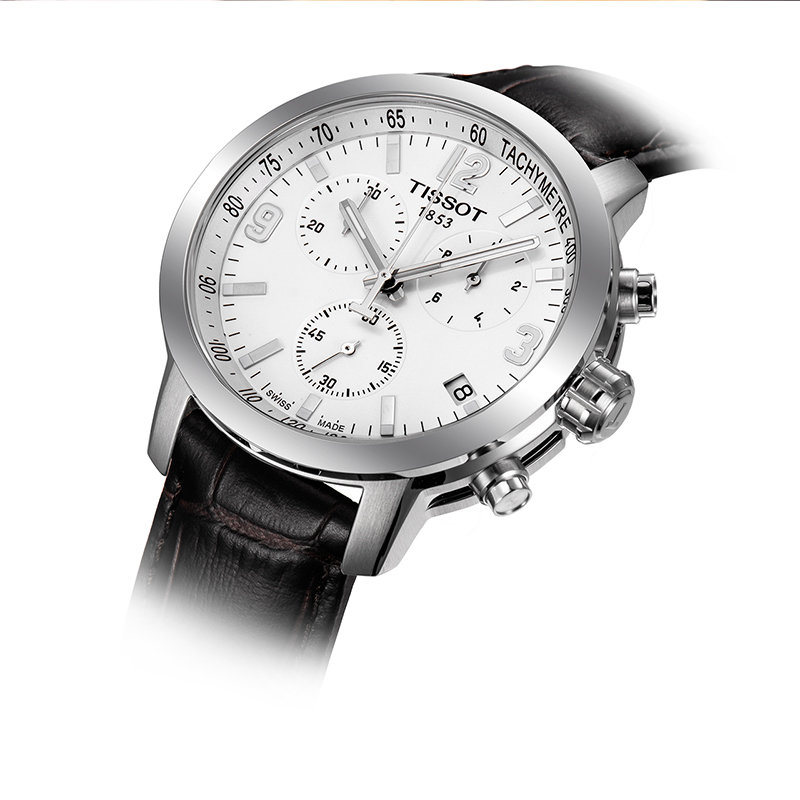 天梭tissot prc200 运动三眼男士石英腕表 t055.417.16.017.01