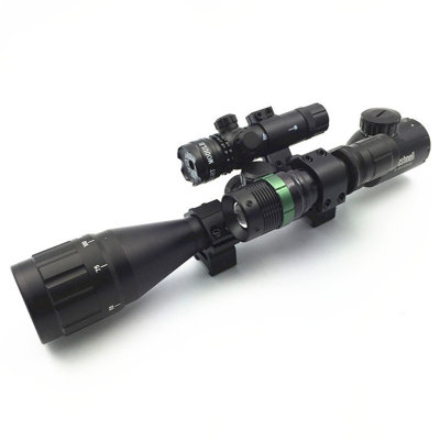 SPIKE4-16X40AOs三合一瞄准镜单筒望远镜带红激光和强光电筒瞄准器送支架11毫米20毫米二选一送充电器电池