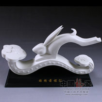 中国龙瓷 如意兔子摆件家居装饰高档工艺品创意商务礼品瓷器摆件德化白瓷锦绣前程(兔子)ZGB0130