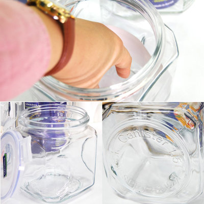 glassloc玻璃罐储物罐带盖杂粮储物收纳茶叶罐奶粉瓶食品密封罐(1500ml储物罐)