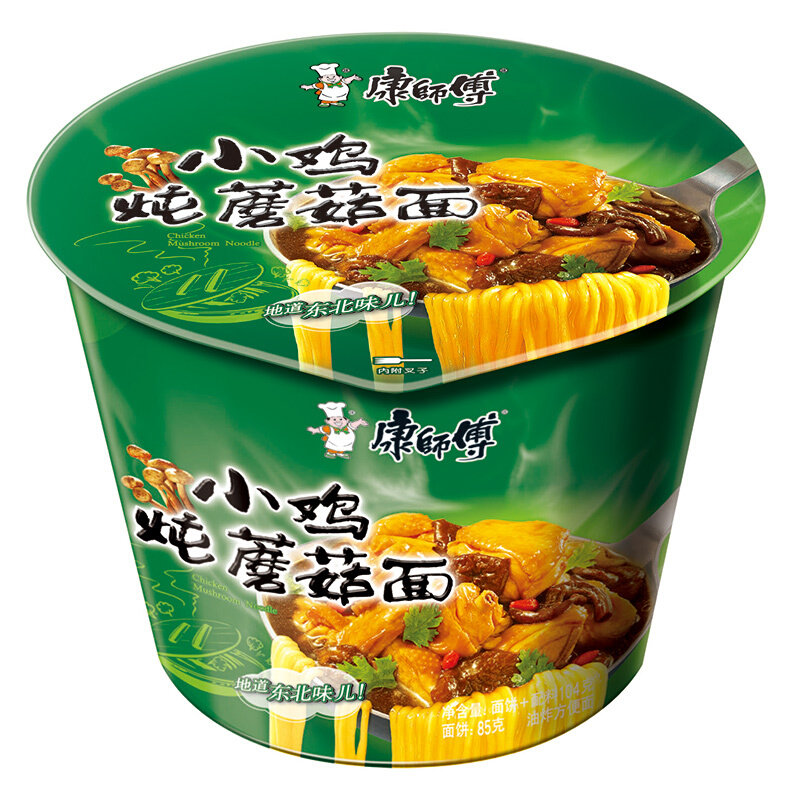 康师傅经典系列开心桶小鸡炖蘑菇面12桶国美超市甄选