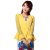 莎莱茜春秋优雅双排一粒扣小西装蕾丝长袖外套XY01318(黄色 L)第2张高清大图