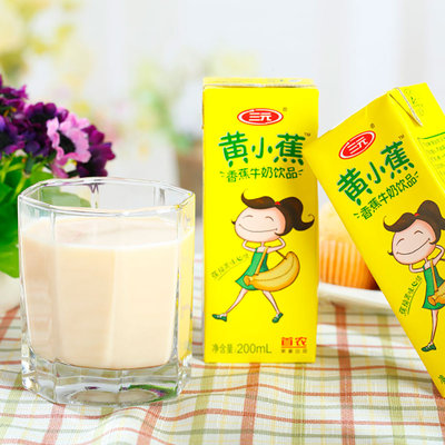【真快乐自营】三元黄小蕉香蕉牛奶饮品200ml*12