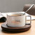 创意美式咖啡杯碟勺 欧式茶具茶水杯子套装 陶瓷情侣杯马克杯.Sy(美式咖啡杯(亚光白)+勺+瓷盘)第4张高清大图