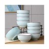 新款南瓜碗2/4/10只创意日式陶瓷饭碗沙拉碗面碗餐具(雅纹蓝 2个6英寸面碗)