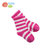 贝贝怡 婴儿袜子宝宝条纹袜柔软儿童棉袜新生儿袜3双装151P105(紫色/玫红/粉红 2-3岁)第3张高清大图