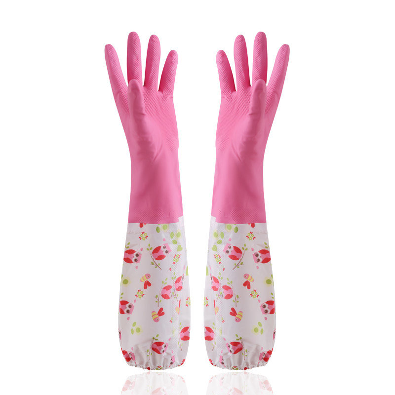 雅高洗碗手套加绒2双装加长型保暖款家务手套橡胶皮手套默认默认