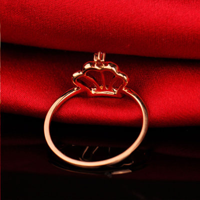 梦克拉Mkela 18k玫瑰金钻石红宝石戒指 王冠 k金钻石刚玉指环