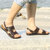 MR.KANG牛皮软皮男士凉鞋沙滩鞋人字拖男凉拖鞋夏季休闲男鞋(44)(1385棕色)第5张高清大图