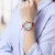 多姆（DOM）手表 女表  潮流时尚休闲个性表盘防水系石英女士腕表(简约款红色表带)第5张高清大图
