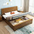 吉木多 橡胶木实木中式简约风1.8,1.5米双人床婚床卧室家具(1.5*2m原木色 床+床垫+床头柜*2)第4张高清大图