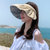 巴洛尼莫 防晒帽女防紫外线沙滩遮阳帽夏季骑车空顶遮脸太阳帽子贝壳帽(米色)第10张高清大图