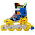 美洲狮（COUGAR）MS835LSG闪光儿童溜冰鞋全套装 可调成人直排轮滑鞋旱冰鞋滑冰鞋(蓝黄套装 M码34-37码可调)第4张高清大图