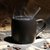 咖啡厅磨砂马克杯带勺黑色咖啡杯带盖创意简约陶瓷办公室水杯子(杯+勺+木盖(白色))第2张高清大图
