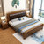 吉木多 橡胶木实木床1.8米现代中式软包床1.5米主卧双人床(1.8*2米胡桃色 单床)第5张高清大图