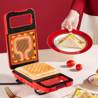 美的（Midea）三明治早餐机轻食机华夫饼机家用多功能加热吐司压烤机面包机 JK1312P101R