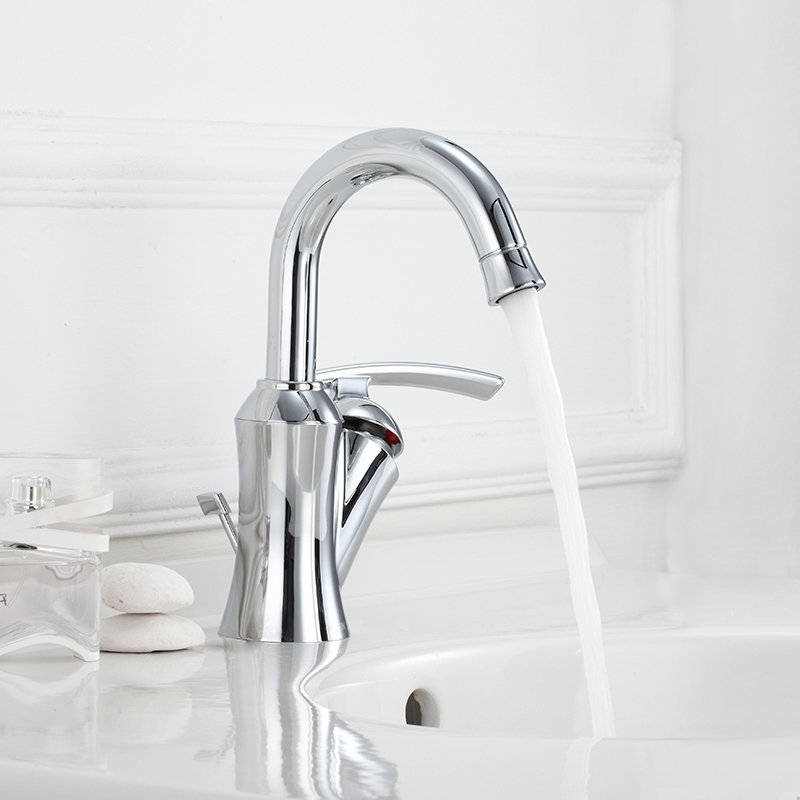 moen摩恩水龙头冷热面盆龙头古典高抛全铜单把手台盆龙头瑞达5044