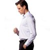 DANUO狄亚诺 春装新款男士条纹正装商务休闲长袖衬衫(紫条-89 39)