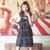韩都衣舍2017韩版女装夏装新性感蕾丝吊带短袖两件套连衣裙MR6405(黑色 S)第3张高清大图
