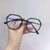 新款TR防蓝光平光镜复古韩版圆框眼镜时尚可配近视眼镜架80793(C3透明框)第3张高清大图