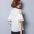 VEGININA 2017夏季新款上衣百搭纯色POLO领喇叭袖衬衫 9572(图片色 XL)第3张高清大图