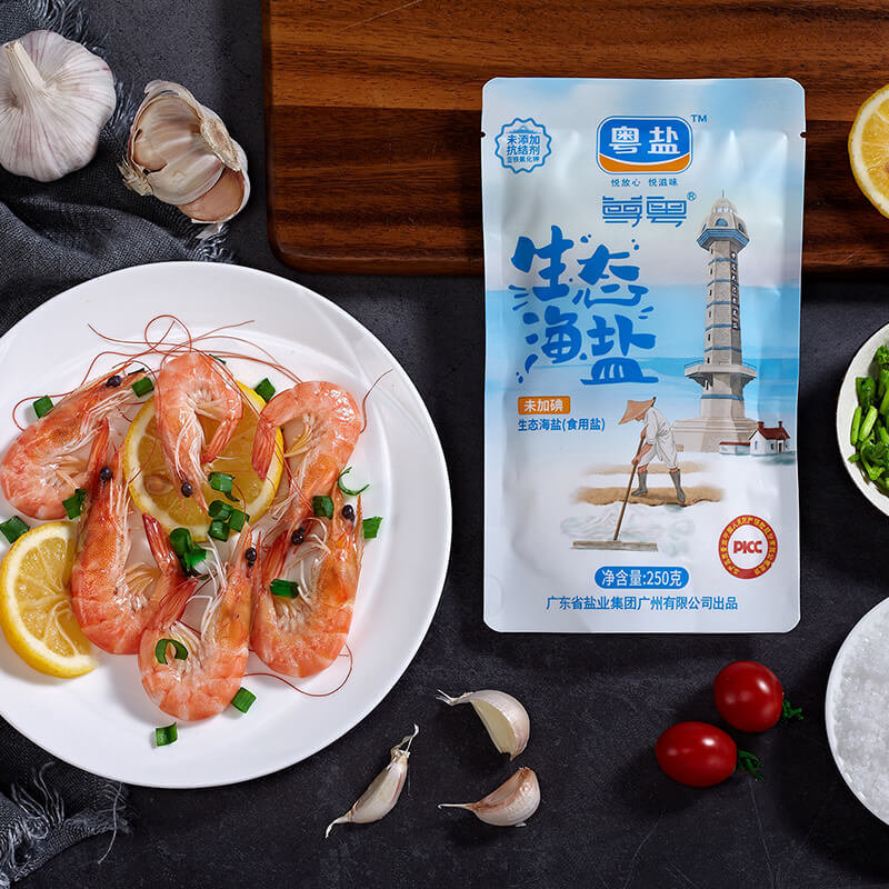 粤盐未加碘无碘盐250g天然无抗结剂食用盐生态海盐