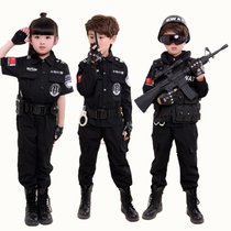 儿童表演男女孩飞行员服小交通服装幼儿园演出服小警察服交警服(全套+对讲机+手雷)(160cm)