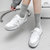 小白鞋2022年春夏季新款韩版休闲学生穿搭板鞋平底女鞋(白灰色 35)第5张高清大图
