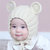 婴儿帽子秋冬针织毛线帽满月帽0-123岁6个月手工编织护耳宝宝帽子(咖啡色 均码3-36个月（42-50CM）)第4张高清大图