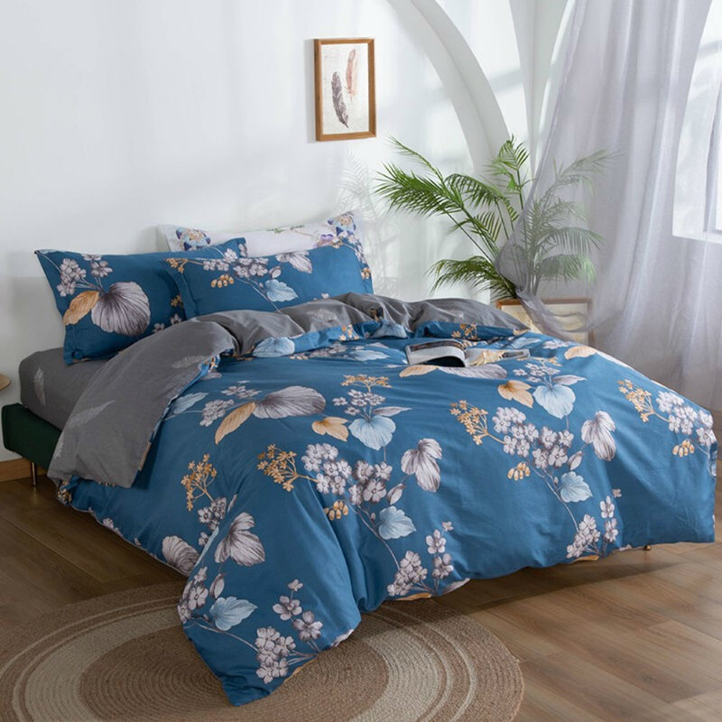 梦洁纯棉印花四件套藤萝曼舞200230cm100全棉吸汗排湿