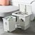 俊采云JCY-2A1分类垃圾桶厨房家用带盖创意大号专用厕所客厅脚踩脚踏拉圾筒（单位：个）(银白色)第4张高清大图