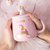 陶瓷马克杯可爱少女带盖勺喝水杯子家用咖啡麦片杯创意个性潮流(【浮雕独角兽】粉色-400ml)第5张高清大图