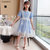 CaldiceKris（中国CK）网纱蓝色连衣裙两件套CK-FS3619(蓝色 110)第9张高清大图