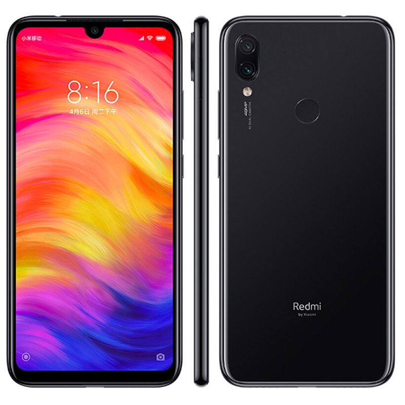 小米miredminote7幻彩渐变ai双摄4gb128gb亮黑全网通双卡双待