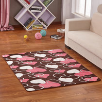 珊瑚绒地毯 卧室客厅茶几地毯垫加厚床边毯 吸水防滑地毯（50cmx1.6米）(心心相印 50cmx160cm)