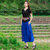 莉菲姿 民族风2夏季新款刺绣裙裤(黑色 均码)第5张高清大图