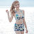 2020夏季泳装女 分体可爱印花三件套泳衣 沙滩海边ins风60810(蓝色 M)第4张高清大图