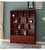 实木书柜全实木自由组合落地置物架现代简约带门书房简易储物书架(140四门红色 1.4米以上宽)第4张高清大图