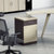 艾诺狄斯 现代简约办公室单人办公桌椅带柜组合经理电脑桌家具人造板(胡桃色六人位 默认)第2张高清大图