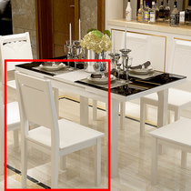 第六日现代简约实木伸缩餐桌烤漆钢化玻璃客厅餐桌椅组合(单个A款实木椅子)