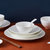 松发瓷器松发陶瓷日式纯白餐具浮雕碗碟套装20头 立体浮纹 瓷质细腻 安全可高温第5张高清大图