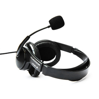 意高（ECHOTECH）CE-202 耳机 耳麦 头戴式耳麦（黑色）（音量线控装置,可手动调控音量,适合PC电脑或3.5mm接口的音乐和DVD播放器）