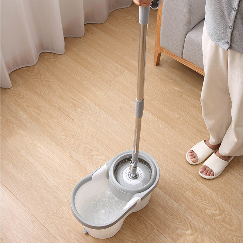 国美真选旋转拖把套装10把装gma01双驱洗涤快速洗脱涡轮冲洗