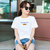 巴洛尼莫2021新款短袖T恤女夏季纯棉透气时尚简约印花韩版上衣(浅黄色 M)第3张高清大图