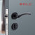 KLC室内卧室房门锁卫生间厕所静音黑色家用木门铝合金通用型锁具(黑 A款)第3张高清大图